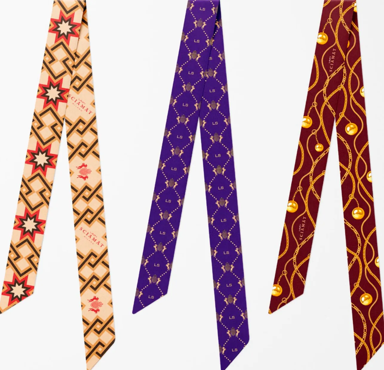 Lady Sciamat patterned silk twillies